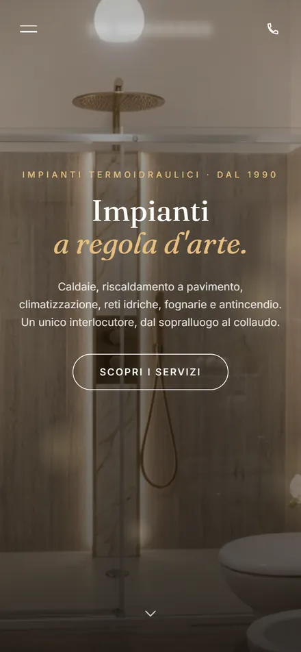 Lo stesso sito visto dal telefono.