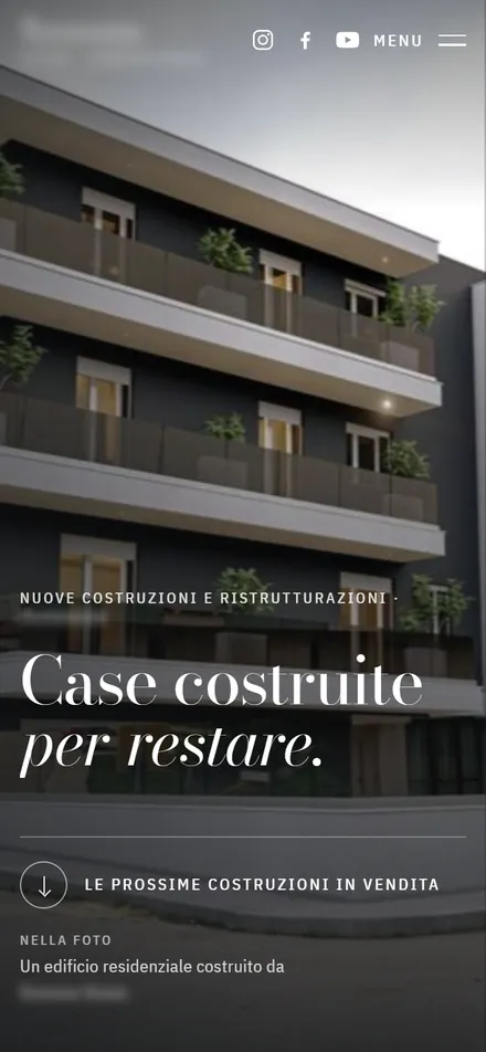 Lo stesso sito visto dal telefono.